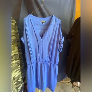 Blue oversized drop shoulder dress